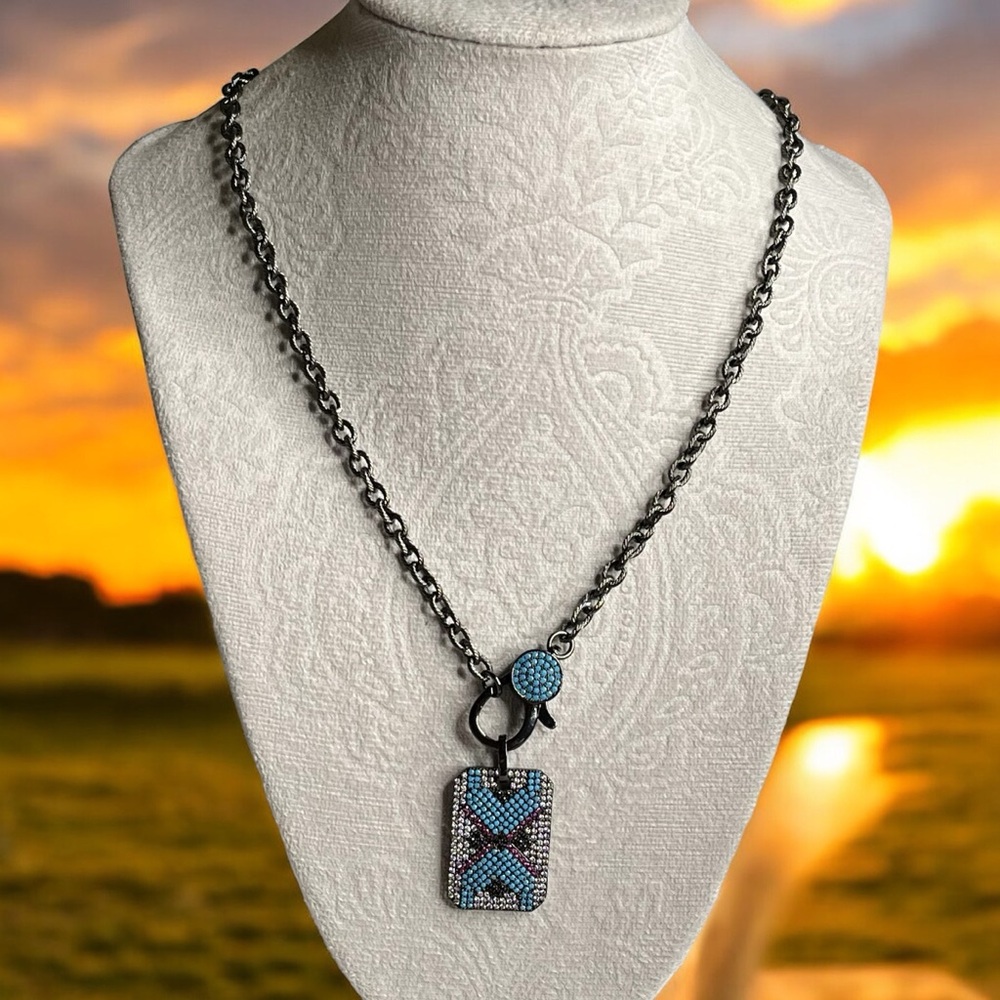 NEW with out tags Stainless Steel Necklace by Ashley Gold with Stone Accents